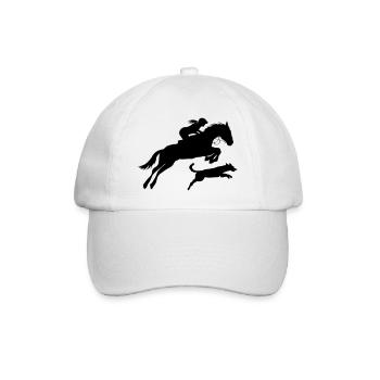 Horse with rider and dog - Baseball Cap - white/white - Front