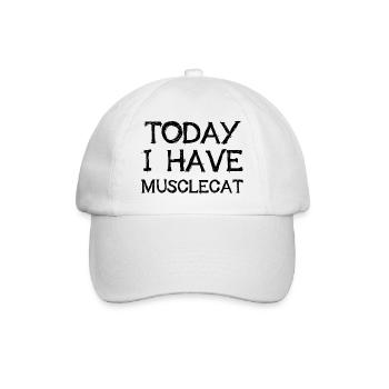 Today I Have Musclecat Lustiges Denglisch Geschenk - Baseballkappe - Weiß/Weiß - Vorne
