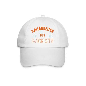 Mitarbeiter des Monats - Baseballkappe - Weiß/Weiß - Vorne