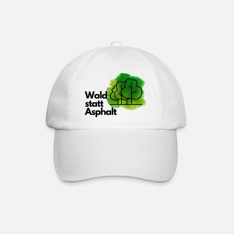 Wald statt Asphalt - Baseballkappe - Weiß/Weiß