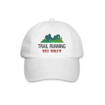 Trail Running – Werden Sie schmutzig! - Baseballkappe - Weiß/Weiß - Vorne