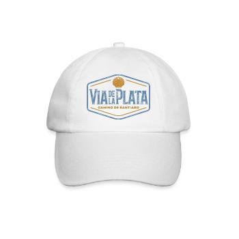 Via de la Plata Pilger-Stempel | Jakobsweg - Baseballkappe - Weiß/Weiß - Vorne