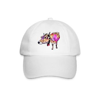Braunvieh (DDP, dairy cow, Pop Art comic style) - Baseball Cap - white/white - Front