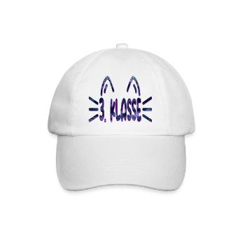 3. Klasse - Grundschule Katzen - Baseballkappe - Weiß/Weiß - Vorne
