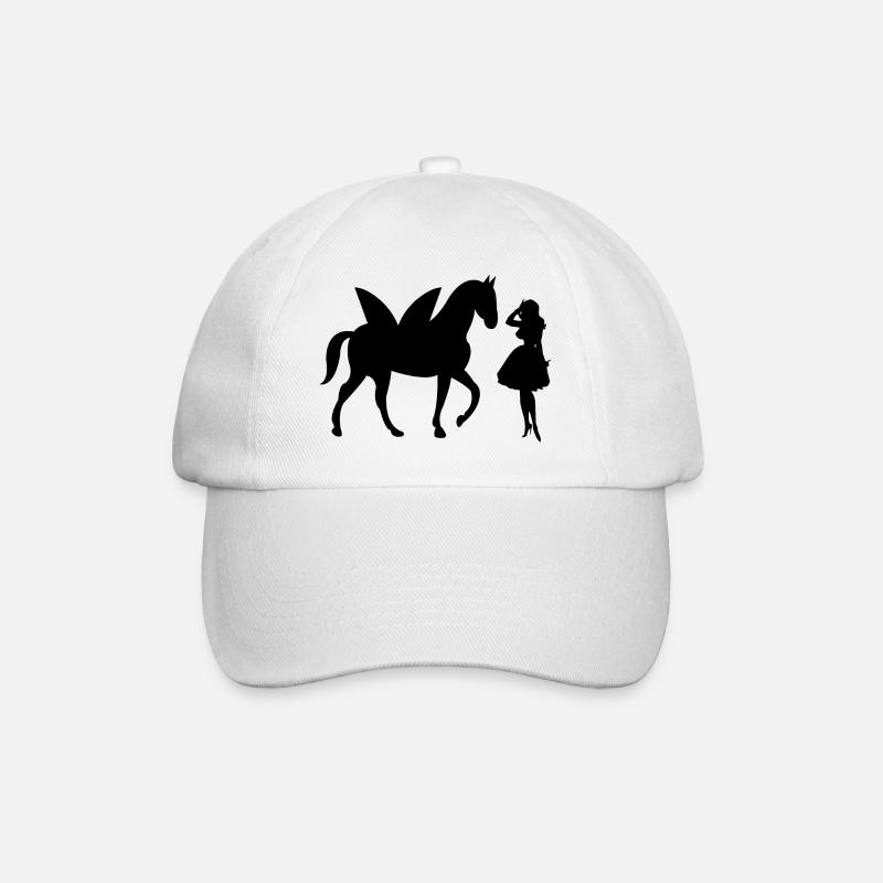 Pferd - Baseballkappe - Weiß/Weiß