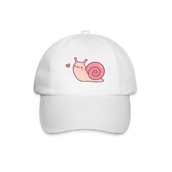 Cute Little Snail Doodle - Baseball Cap - white/white - Front
