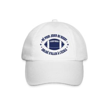 Joueur De Rugby Rigolo Rugby Ballon Humour - Casquette classique - blanc/blanc - Devant