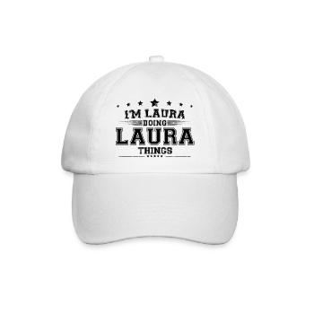 Je suis Laura en train de faire des choses à Laura - Casquette classique - blanc/blanc - Devant