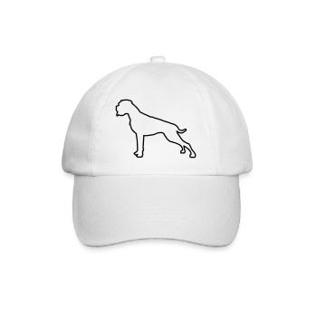 Boxer Outline - Baseball Cap - white/white - Front