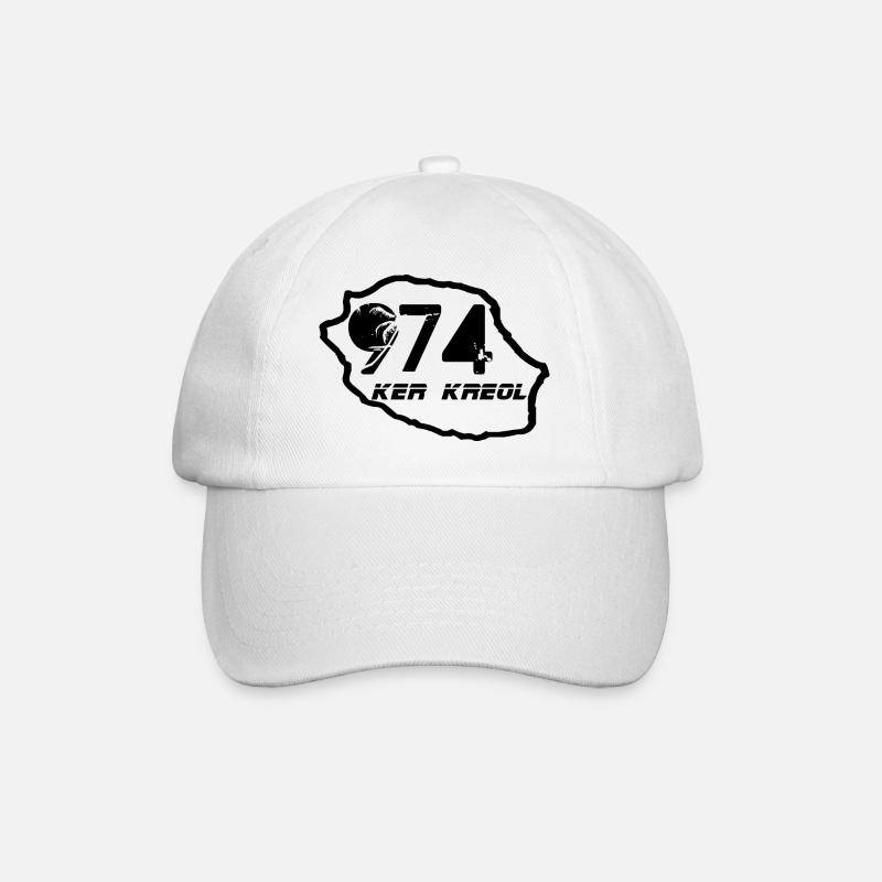 Carte de la Réunion 974 - Casquette classique - blanc/blanc