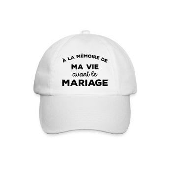 A la mémoire de ma vie avant le Mariage Cadeau - Casquette classique - blanc/blanc - Devant