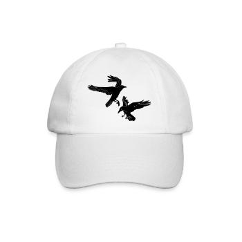 Zwei Flöße Hugin und Munin - Baseballkappe - Weiß/Weiß - Vorne