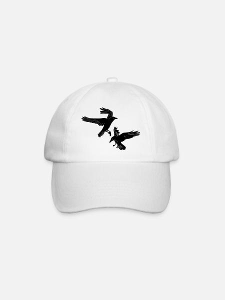 Zwei Flöße Hugin und Munin - Baseballkappe - Weiß/Weiß