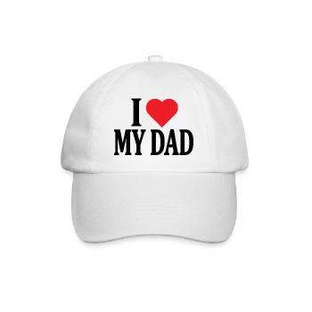 Ich liebe meinen Vater T-Shirt Design Vatertag - Baseballkappe - Weiß/Weiß - Vorne