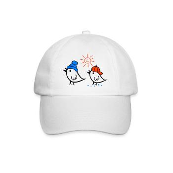 Sparrow, Sun, Spring - Baseball Cap - white/white - Front
