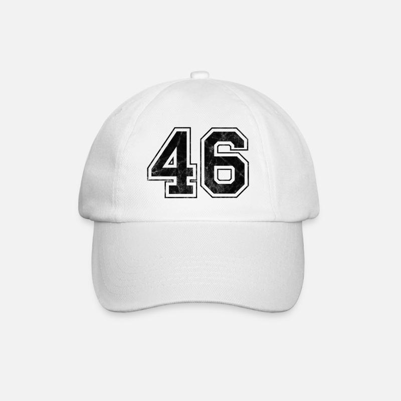 Anzahl 46 - Baseballkappe - Weiß/Weiß