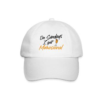 On Sunday I Get Mimosional Brunch Shirt - Baseballkappe - Weiß/Weiß - Vorne