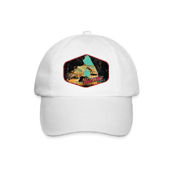 Retro badge, Algarve Portugal, beach summer sun - Baseball Cap - white/white - Front