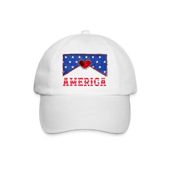 America - Baseball Cap - white/white - Front
