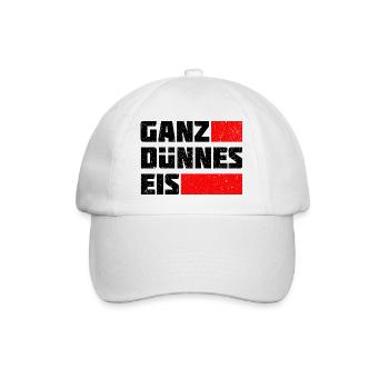 Ganz Dünnes Eis Risiko Umgangssprache Vorsicht - Baseballkappe - Weiß/Weiß - Vorne
