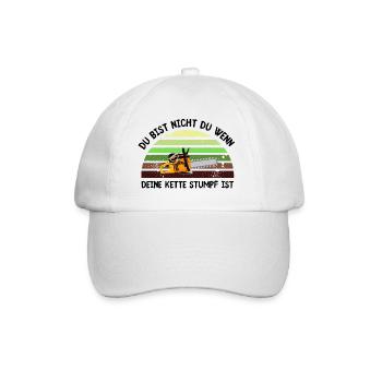 Du bist nicht du ....Kette stumpf - Baseballkappe - Weiß/Weiß - Vorne