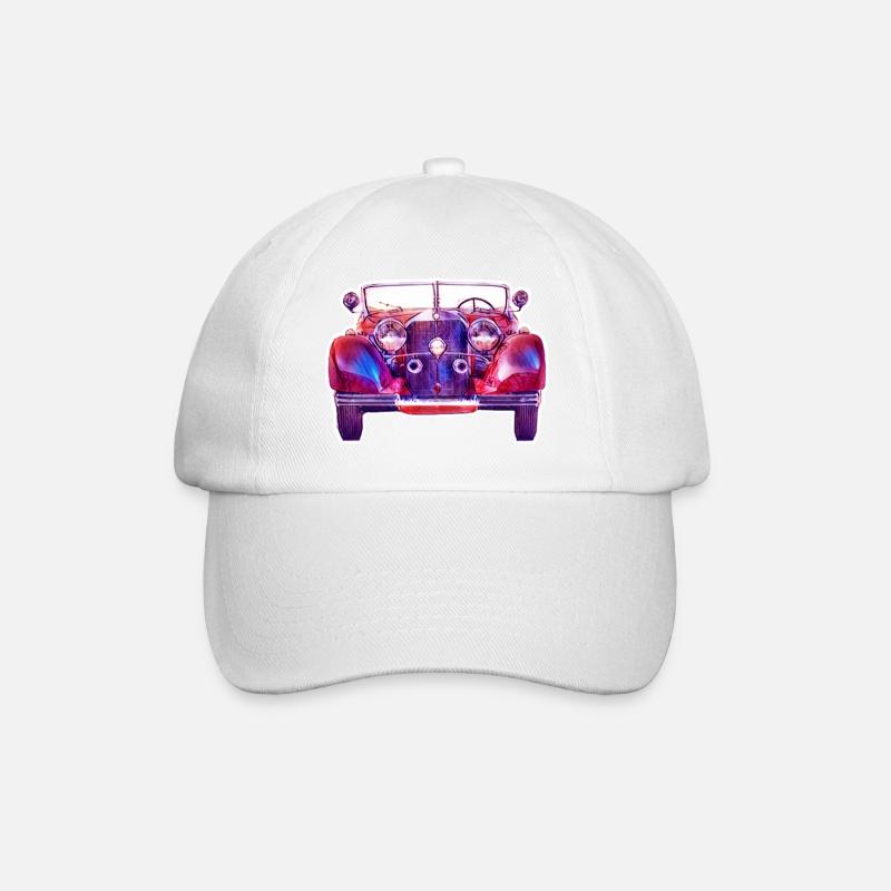 Red-Blue Classic Classic Car - Baseball Cap - white/white