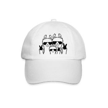 Relax family llama parents - Baseball Cap - white/white - Front