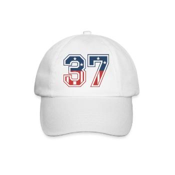 Number 37 USA - Baseball Cap - white/white - Front
