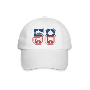 Number 58 USA - Baseball Cap - white/white - Front