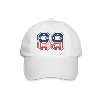 Number 89 USA - Baseball Cap - white/white - Front