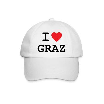 I Love Graz - Ich liebe Graz - Baseball Cap - white/white - Front
