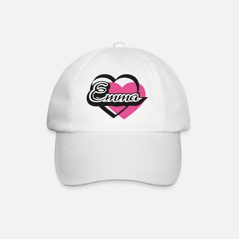 Name Emma Herz - Baseballkappe - Weiß/Weiß
