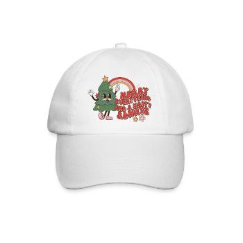 Lustiger Spruch Weihnachten Retro Weihnachtslied - Baseballkappe - Weiß/Weiß - Vorne