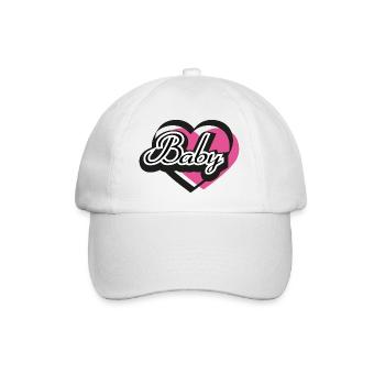 Baby Herz Rosa - Baseballkappe - Weiß/Weiß - Vorne