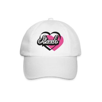 Name Noah - Baseballkappe - Weiß/Weiß - Vorne