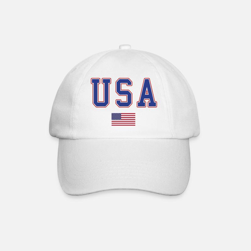 Police de drapeau usa - Casquette classique - blanc/blanc