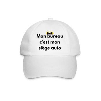 Mon bureau c'est mon siège auto - Casquette classique - blanc/blanc - Devant