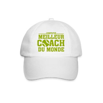 Certifié Meilleur coach de tennis - Casquette classique - blanc/blanc - Devant