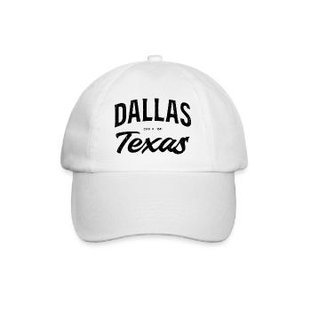 Dallas Texas USA Foundation Year Design - Baseball Cap - white/white - Front