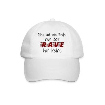 Alles hat ein Ende nur der Rave hat keins - Baseballkappe - Weiß/Weiß - Vorne