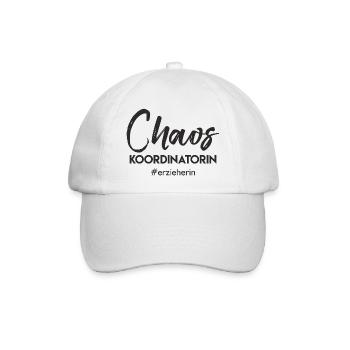 Erzieherin - Chaos Koordinatorin - Baseballkappe - Weiß/Weiß - Vorne