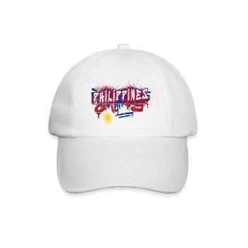 Philippinen Graffiti Flaggen Design - Baseballkappe - Weiß/Weiß - Vorne
