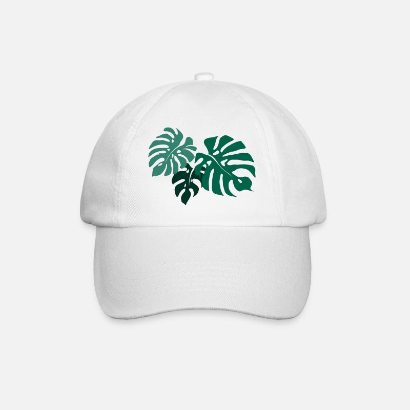 Monstera - Baseballkappe - Weiß/Weiß