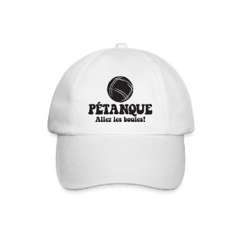 3 Boulekugeln für Bouler Boulekugel Petanque Boule - Baseballkappe - Weiß/Weiß - Vorne