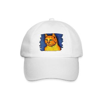 Orange Katze - Baseballkappe - Weiß/Weiß - Vorne