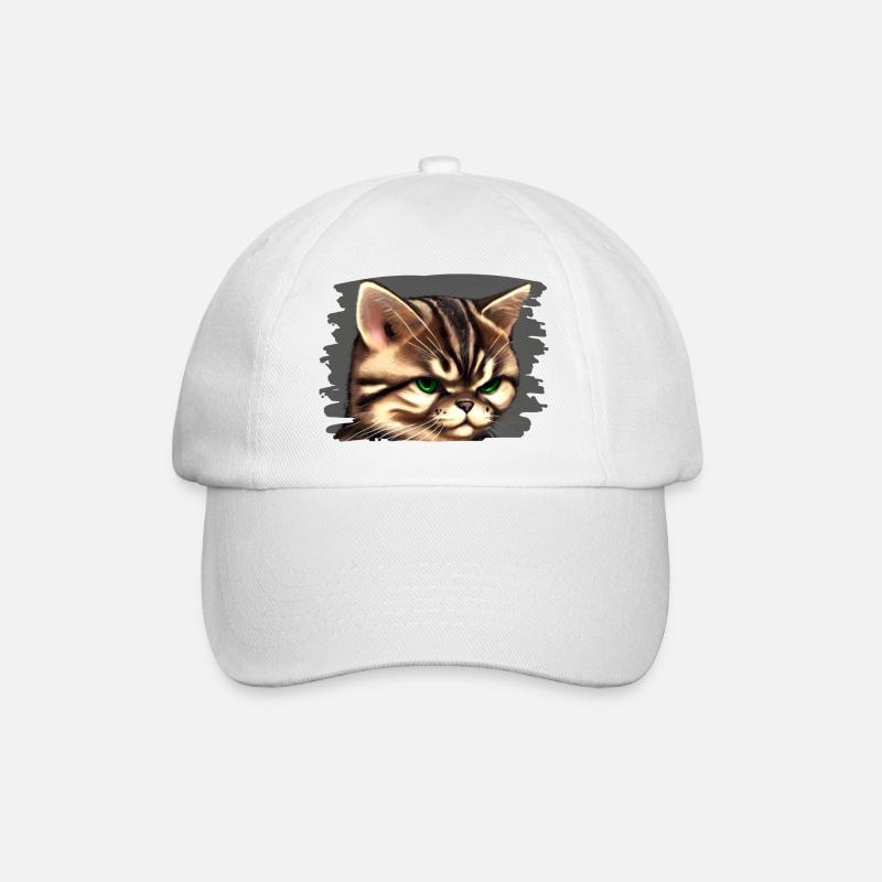 Katzengesicht - Baseballkappe - Weiß/Weiß