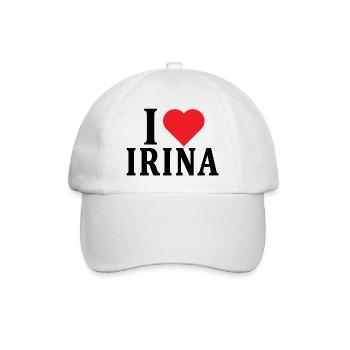 t-shirt J’aime Irina idée cadeau t-shirt - Casquette classique - blanc/blanc - Devant