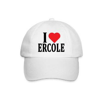 T-Shirt Ich liebe Ercole T-Shirt Geschenkidee - Baseballkappe - Weiß/Weiß - Vorne