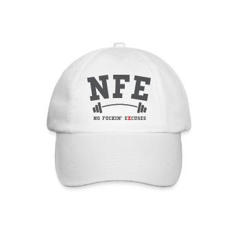 NFE (No Fuckin ́ Excuses) - Faites votre entraînement - Casquette classique - blanc/blanc - Devant