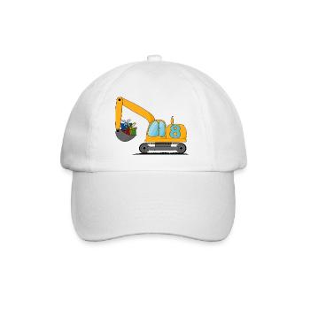 Excavatrice Enfants 8ème Anniversaire - Casquette classique - blanc/blanc - Devant